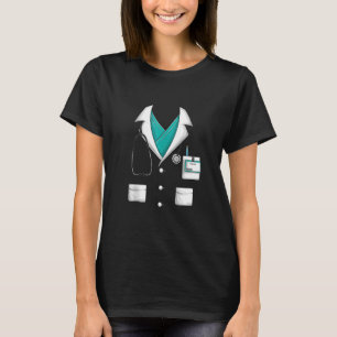 Doctor White Lab Coat Funny Halloween Costume Mann T-shirt