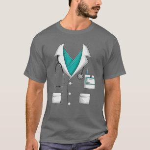 Doctor White Lab Coat Funny Halloween Costume Mann T-shirt