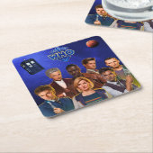 Doctor Who-Onderzetters Kartonnen Onderzetters (Schuin)