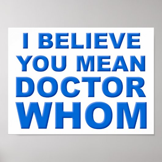 Doctor Whom Funny Poster (Voorkant)
