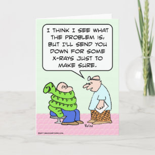 Doctor x-stralen man gewikkeld in slang kaart