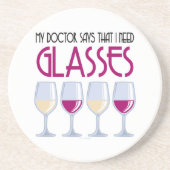 Doctor zegt dat ik bril nodig heb zandsteen onderzetter (Voorkant)