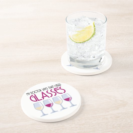 Doctor zegt dat ik bril nodig heb zandsteen onderzetter (Zijkant)