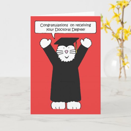 Doctoraal Degree Congratulations Kaart (Gele Bloem)