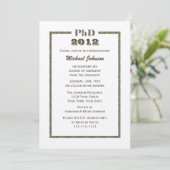 Doctoraat Afstuderen Invitation Metallic Kaart (Staand voorkant)