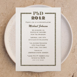Doctoraat Afstuderen Invitation Metallic Kaart