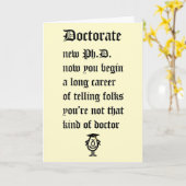 Doctoraat - een grappig gedicht voor de nieuwe Ph. Kaart (Gele Bloem)