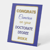 Doctoraat Gefeliciteerd! Gepersonaliseerd Reclamebord Met Voetstuk (Voorkant)