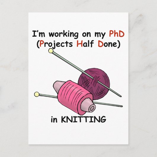 Doctoraat in het Breien Briefkaart (Voorkant)
