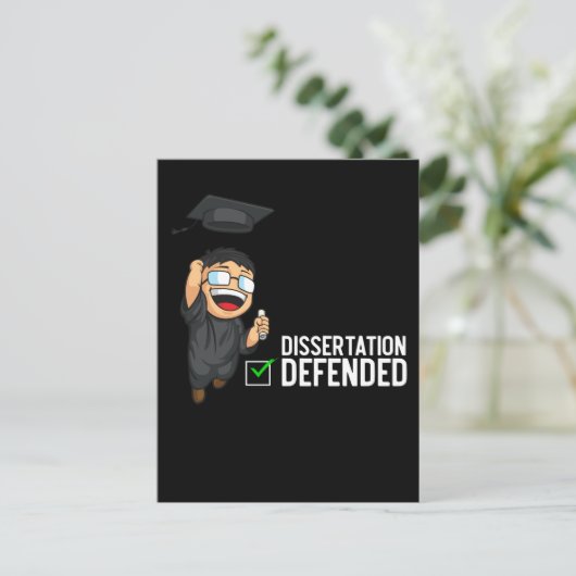 Doctorate Afstuderen Dissertation Defense PhD Briefkaart (Staand voorkant)