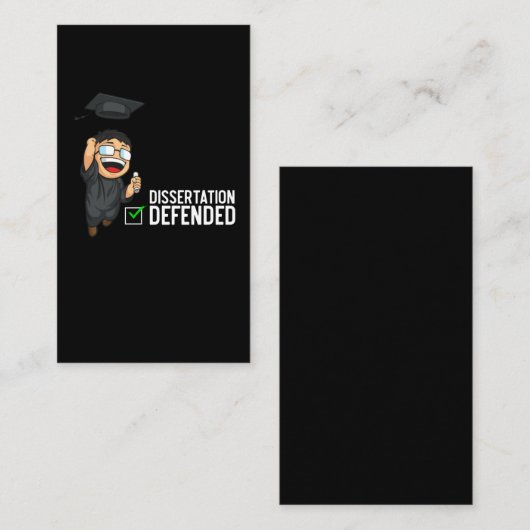 Doctorate Afstuderen Dissertation Defense PhD Visitekaartje (Voorkant / Achterkant)