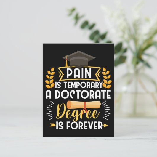 Doctorate Dissertation Defense PhD Afstuderen Briefkaart (Staand voorkant)