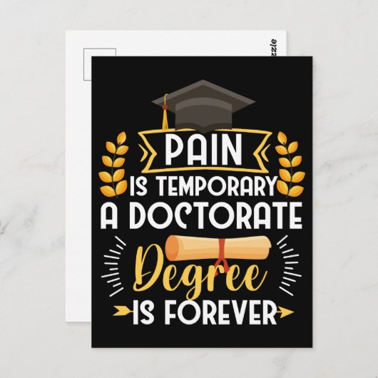 Doctorate Dissertation Defense PhD Afstuderen Briefkaart (Voorkant / Achterkant)