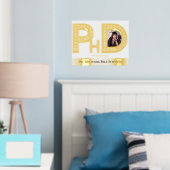 Doctorate PhD Afstuderen Ceremony Party Photo Gold Folie Afdrukken (Insitu (Slaapkamer))