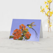 Doctorbird - Nationale vogel van Jamaïca Kaart (Gele Bloem)