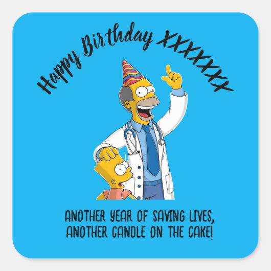 DOCTORS BIRTHDAY anti-stress psychiatry Vierkante Sticker (Voorkant)