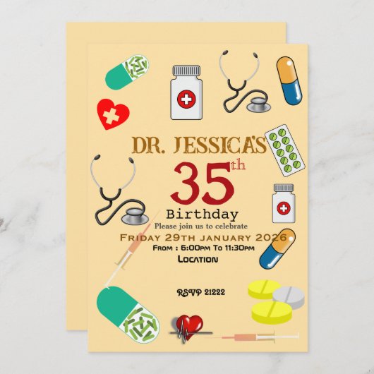  Doctor's birthday   Kaart (Voorkant / Achterkant)