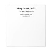 Doctor's Kantoor Naam Adres Telefoon Eenvoudig Notitieblok (Voorkant)