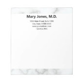 Doctor's Kantoor Naam Adres Telefoon Marmeren Rand Notitieblok (Voorkant)