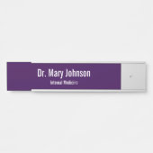 Doctor's Name Specialty Dark Purple Medical Office Deurbordje (Voorkant)
