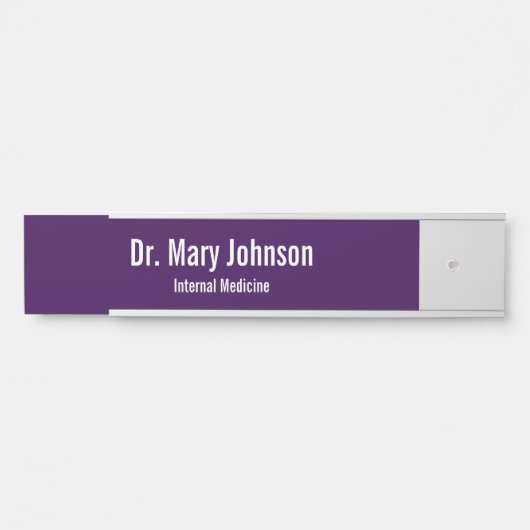 Doctor's Name Specialty Dark Purple Medical Office Deurbordje (Voorkant)