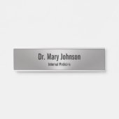 Doctor's Name Specialty Silver Look Medische Kanto Deurbordje (Voorkant)