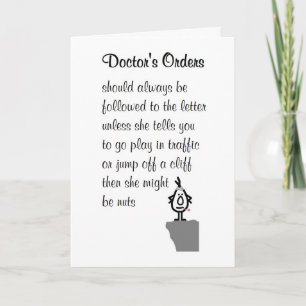 Doctor's Orders - een grappig en snel goed gedicht Kaart