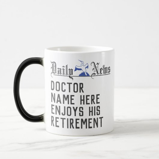 Doctor's Retirement Gift Headline Nieuws Magische Mok (Links)