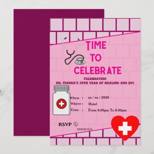 Doctor's stylish birthday kaart (Voorkant / Achterkant)