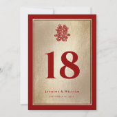 Document Besnoeiing Dubbel Xi Chinees Trouwlijstaa Kaart (Voorkant)