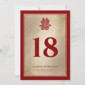 Document Besnoeiing Dubbel Xi Chinees Trouwlijstaa Kaart (Achterkant)