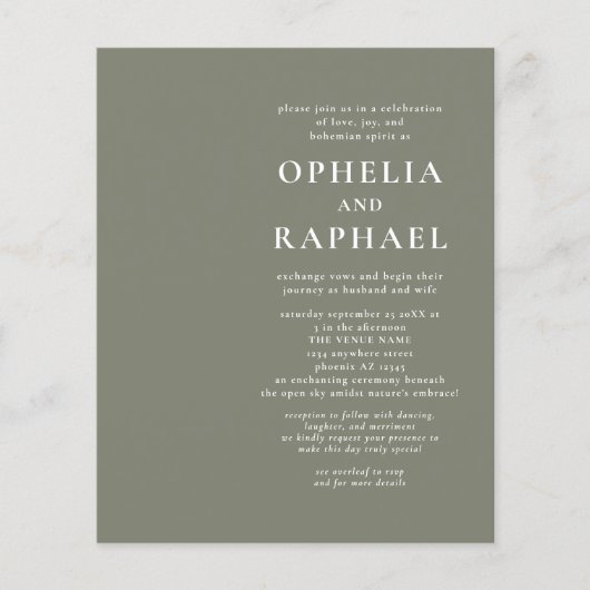 DOCUMENT Eenvoudige Wijze QR Code Boheemse Huwelij Flyer (Voorkant)