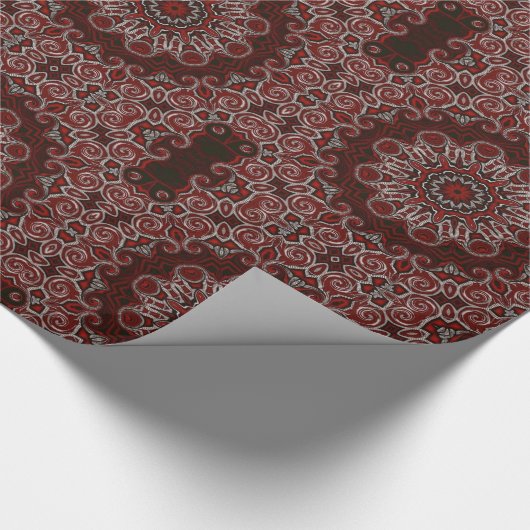  document met rode bohemian Mandala over onmiddell Cadeaupapier (Hoek)