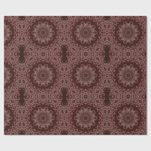 document met rode bohemian Mandala over onmiddell Cadeaupapier (Vlak)