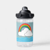 Document Oceaan met Regenboog en Wolken Douanenaam Waterfles (Achterkant)