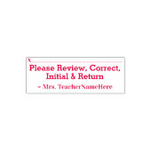 Document Review & Educator Naam Rubber Stempel (Design)
