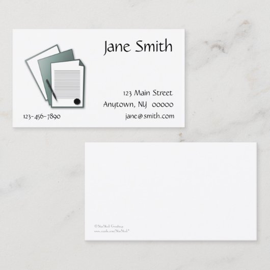 Documenten Visitekaartje (Voorkant / Achterkant)