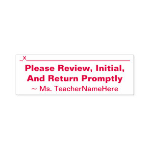 DocumentReview + Onderwijsnaam Rubberstempel Zelfinktende Stempel