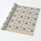 documentstempel decor set cadeaupapier (Uitgerold)