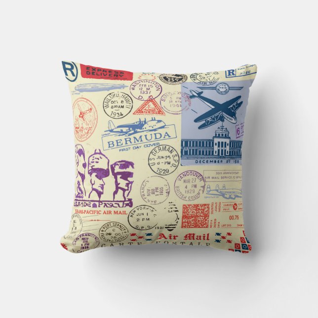  documentstempel decor set kussen (Voorkant)