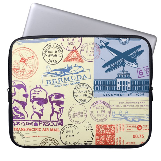  documentstempel decor set laptop sleeve (Voorkant)