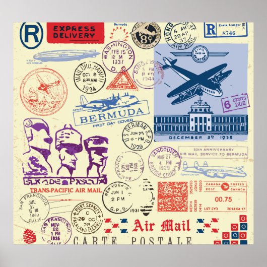  documentstempel decor set poster (Voorkant)