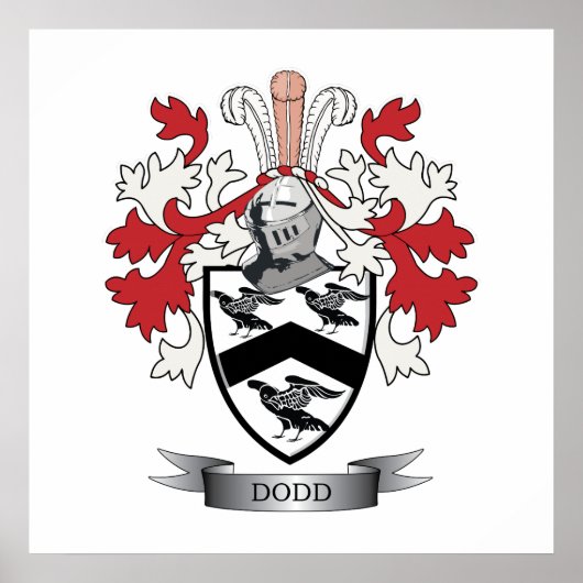 Dodd Family Crest Coat of Arms Poster (Voorkant)