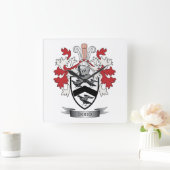 Dodd Family Crest Coat of Arms Vierkante Klok (Huis)
