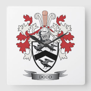 Dodd Family Crest Coat of Arms Vierkante Klok