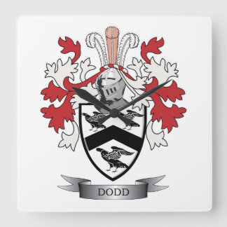 Dodd Family Crest Coat of Arms Vierkante Klok