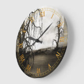 Dodde bomen met Full Moon Wall Clock Grote Klok (Hoek)