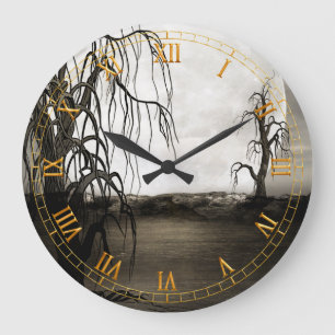 Dodde bomen met Full Moon Wall Clock Grote Klok