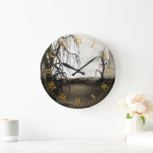 Dodde bomen met Full Moon Wall Clock Grote Klok (Huis)