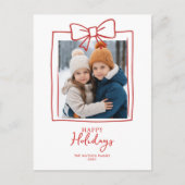 Doddle Hand Getekend Boog Kerstfoto Vakantie Post Feestdagenkaart (Voorkant)